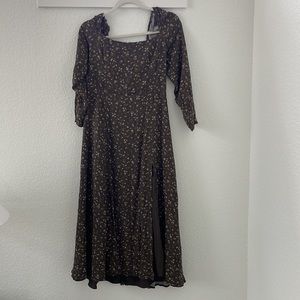 Oak & Fort long sleeve slit dress